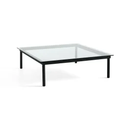Hay Table basse Kofi Chêne Massif Noir u0026 Verre Clair - l 120 x L 120 x h 36 cm > Tables Basses & D'appoint