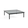 Hay Table basse Kofi Chêne Massif Noir u0026 Verre Teinté Gris - l 120 x L 120 x h 36 cm > Tables Basses & D'appoint