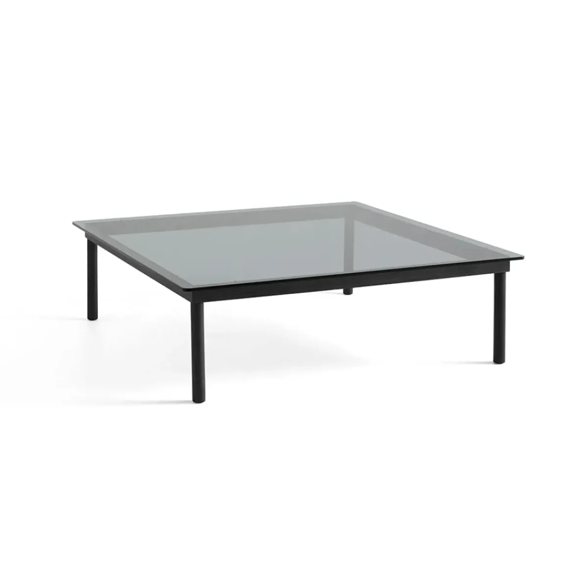 Hay Table basse Kofi Chêne Massif Noir u0026 Verre Teinté Gris - l 120 x L 120 x h 36 cm > Tables Basses & D'appoint