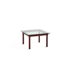 Hay Table basse Kofi Chêne Massif Rouge Grange u0026 Verre Clair - l 60 x L 60 x h 36 cm > Tables Basses & D'appoint