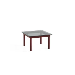Hay Table basse Kofi Chêne Massif Rouge Grange u0026 Verre Teinté Gris - l 60 x L 60 x h 36 cm > Tables Basses & D'appoint