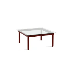 Hay Table basse Kofi Chêne Massif Rouge Grange u0026 Verre Clair - l 80 x L 80 x h 36 cm > Tables Basses & D'appoint