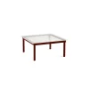 Hay Table basse Kofi Chêne Massif Rouge Grange u0026 Verre Roseau Transparent - l 80 x L 80 x h 36 cm > Tables Basses & D'appoint