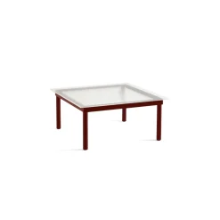 Hay Table basse Kofi Chêne Massif Rouge Grange u0026 Verre Roseau Transparent - l 80 x L 80 x h 36 cm > Tables Basses & D'appoint