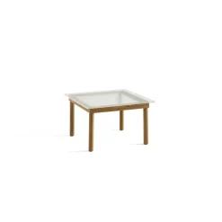 Hay Table basse Kofi Chêne Massif u0026 Verre Roseau Transparent - l 60 x L 60 x h 36 cm > Tables Basses & D'appoint