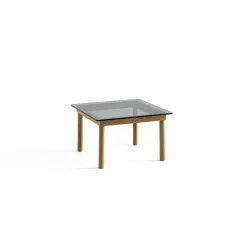 Hay Table basse Kofi Chêne Massif u0026 Verre Teinté Gris - l 60 x L 60 x h 36 cm > Tables Basses & D'appoint