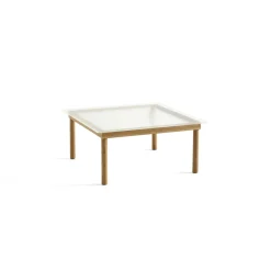 Hay Table basse Kofi Chêne Massif u0026 Verre Roseau Transparent - l 80 x L 80 x h 36 cm > Tables Basses & D'appoint