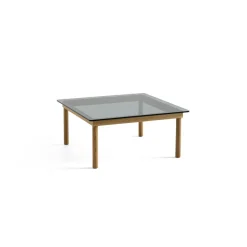 Hay Table basse Kofi Chêne Massif u0026 Verre Teinté Gris - l 80 x L 80 x h 36 cm > Tables Basses & D'appoint
