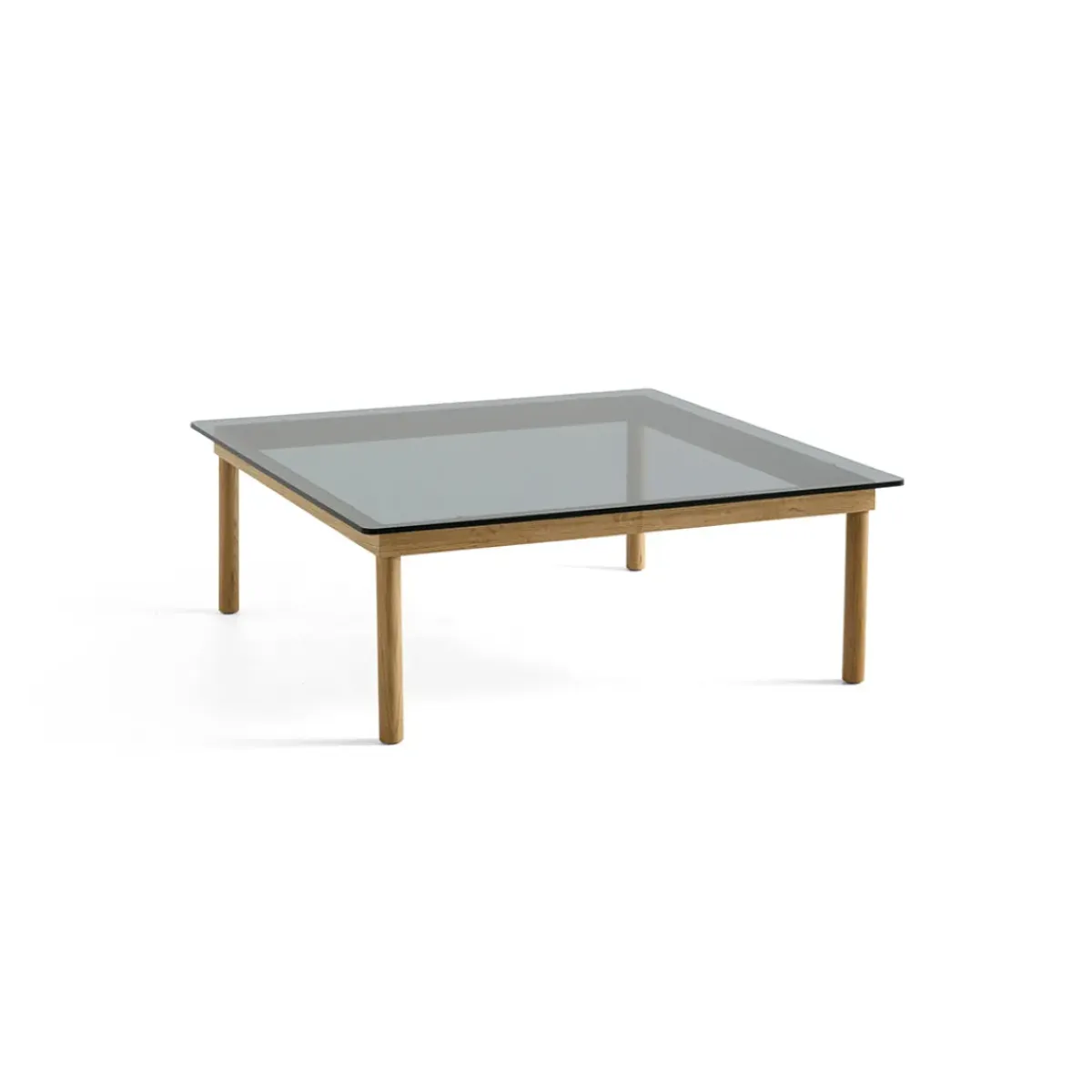 Hay Table basse Kofi Chêne Massif u0026 Verre Teinté Gris - l 100 x L 100 x h 36 cm > Tables Basses & D'appoint