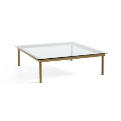 Hay Table basse Kofi Chêne Massif u0026 Verre Clair - l 120 x L 120 x h 36 cm > Tables Basses & D'appoint