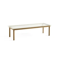 Hay Table basse Kofi Chêne Massif u0026 Verre Roseau Transparent - l 140 x L 50 x h 36 cm > Tables Basses & D'appoint