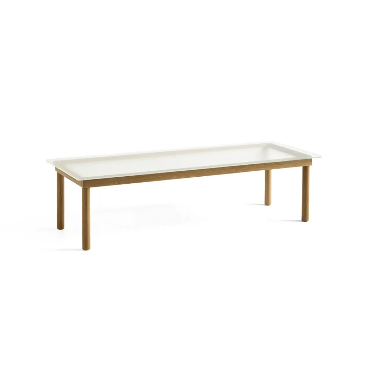 Hay Table basse Kofi Chêne Massif u0026 Verre Roseau Transparent - l 140 x L 50 x h 36 cm > Tables Basses & D'appoint