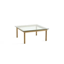 Hay Table basse Kofi Chêne Massif u0026 Verre Clair - l 80 x L 80 x h 36 cm > Tables Basses & D'appoint