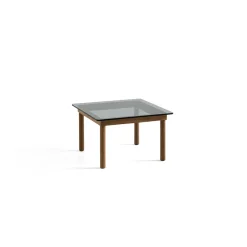 Hay Table basse Kofi Noyer Massif u0026 Verre Teinté Gris - l 60 x L 60 x h 36 cm > Tables Basses & D'appoint