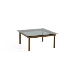 Hay Table basse Kofi Noyer Massif u0026 Verre Teinté Gris - l 80 x L 80 x h 36 cm > Tables Basses & D'appoint