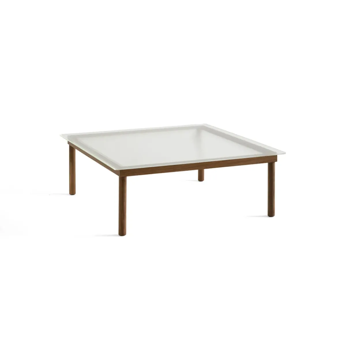 Hay Table basse Kofi Noyer Massif u0026 Verre Roseau Transparent - l 100 x L 100 x h 36 cm > Tables Basses & D'appoint