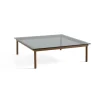 Hay Table basse Kofi Noyer Massif u0026 Verre Teinté Gris - l 120 x L 120 x h 36 cm > Tables Basses & D'appoint