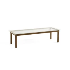 Hay Table basse Kofi Noyer Massif u0026 Verre Roseau Transparent - l 140 x L 50 x h 36 cm > Tables Basses & D'appoint