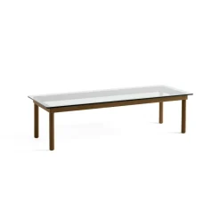 Hay Table basse Kofi Noyer Massif u0026 Verre Clair - l 140 x L 50 x h 36 cm > Tables Basses & D'appoint
