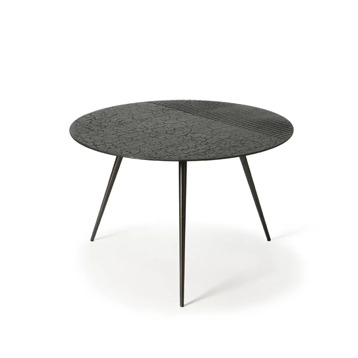 Ethnicraft Table basse Luna en mineaux - noir - Ø 65 x h 41 cm > Tables Basses & D'appoint