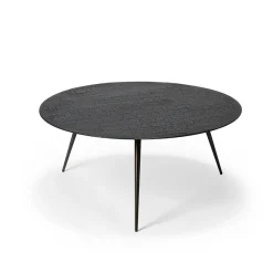 Ethnicraft Table basse Luna en mineaux - noir - Ø 80 x h 35 cm > Tables Basses & D'appoint