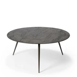 Ethnicraft Table basse Luna - Lava Linear - Whisky - Ø 80 x h 35 cm > Tables Basses & D'appoint