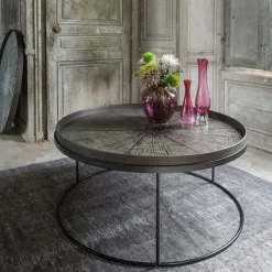 Ethnicraft Table basse pour Plateau rond en métal - Ø 93 cm > Tables Basses & D'appoint
