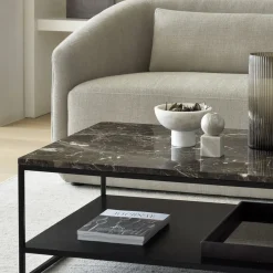 Ethnicraft Table basse stone en marbre - Marron > Tables Basses & D'appoint