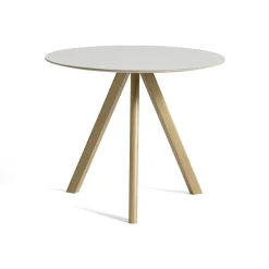 Hay Table CPH20 Ronde Chêne clair huilé u0026 Linoleum - Crème > Tables|Tables À Manger