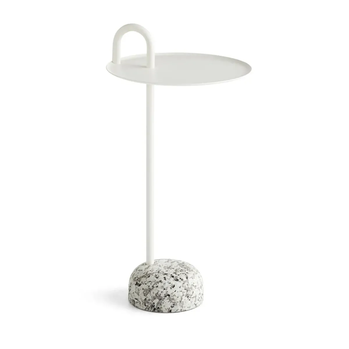 Hay Table d'appoint Bowler en acier et granit - Blanc crème > Tables Basses & D'appoint