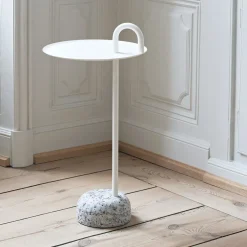 Hay Table d'appoint Bowler en acier et granit - Blanc crème > Tables Basses & D'appoint
