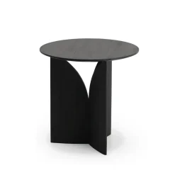 Ethnicraft Table d'appoint Fin en teck noir verni - Ø 50 cm > Tables Basses & D'appoint