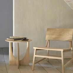 Ethnicraft Table d'appoint Geometric chêne verni - Ø 51 x h 50 cm > Tables Basses & D'appoint