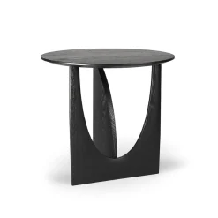Ethnicraft Table d'appoint Geometric en chêne noir verni - Ø 51 x h 50 cm > Tables Basses & D'appoint