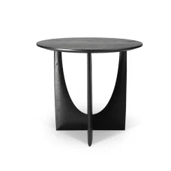 Ethnicraft Table d'appoint Geometric en chêne noir verni - Ø 51 x h 50 cm > Tables Basses & D'appoint