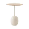 And Tradition Table d'appoint Lato LN8 Chêne / Marbre Crema Diva - Ø 40 cm > Tables Basses & D'appoint