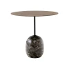 And Tradition Table d'appoint Lato LN9 Noyer / Marbre Emparador - Ø 50 cm > Tables Basses & D'appoint