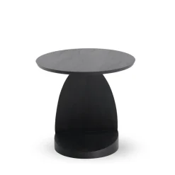 Ethnicraft Table d'appoint Oblic en teck noir verni - Ø 52 cm > Tables Basses & D'appoint