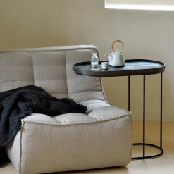 Ethnicraft Table à plateau Oblong en métal et bois - L 69 cm > Tables Basses & D'appoint