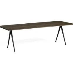 Hay Table Pyramid 02 Base noire u0026 plateau chêne fumé > Tables|Tables À Manger
