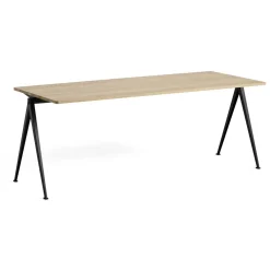 Hay Table Pyramid 01 Base noire u0026 Plateau chêne mat lacqué > Tables|Tables À Manger