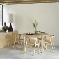 Ethnicraft Table à rallonge Bok en chêne - L 129/179 cm > Tables|Tables À Manger