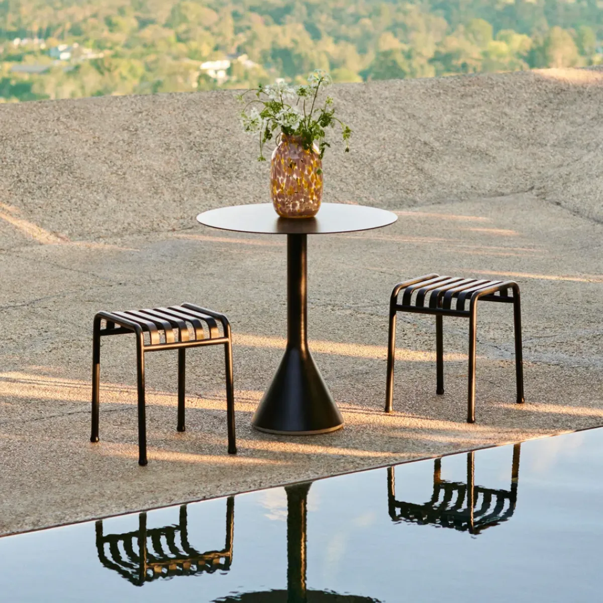Hay Tabouret Palissade en acier poudré - Anthracite > Chaises