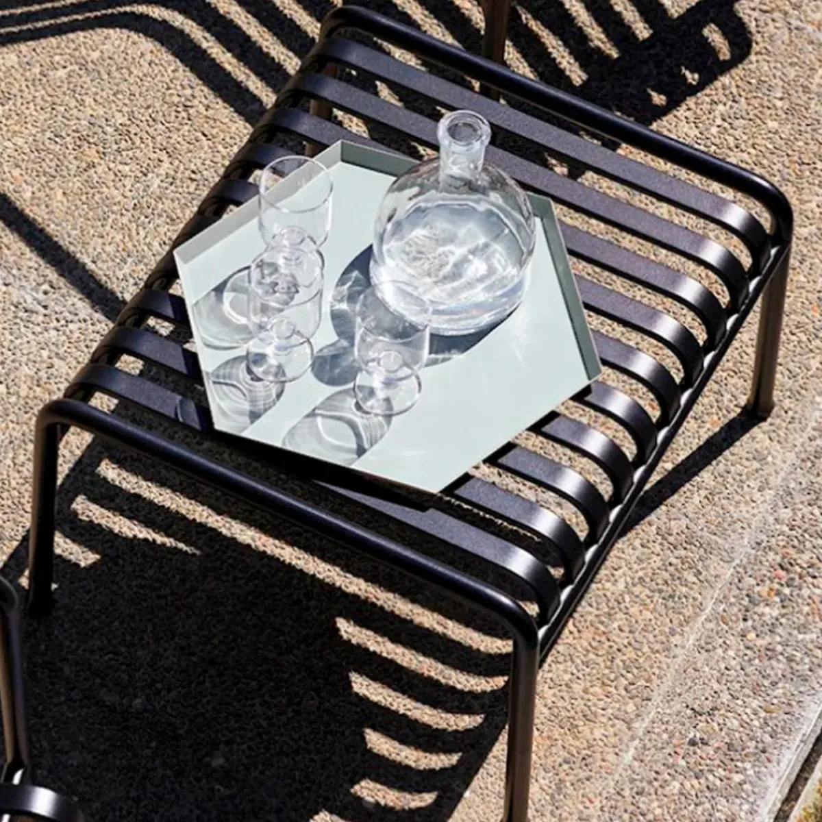 Hay Tabouret Palissade en acier poudré - Anthracite > Chaises