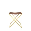 Broste Copenhagen Tabouret Pliant Nola cuir et fer - 39 x 31 x 45 cm - Harvest Or > Chaises