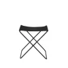 Broste Copenhagen Tabouret Pliant Nola cuir et fer - 39 x 31 x 45 cm - Noir > Chaises