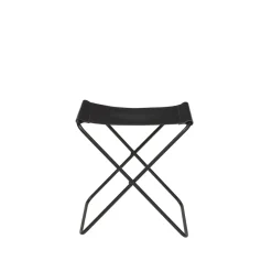Broste Copenhagen Tabouret Pliant Nola cuir et fer - 39 x 31 x 45 cm - Noir > Chaises