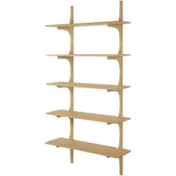 Ethnicraft Étagère Murale PI en Chêne - 5 étagères > Etagères
