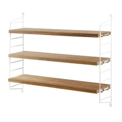 String Furniture Étagère String Pocket - Chêne u0026 Blanc > Rangements|Etagères