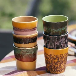 HK Living Tasse à Café Tidal 70's - Ø 7,5 cm > Tasses & Mugs